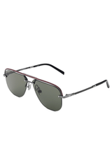 Gun Matte Aviator Sunglasses with Green Lens