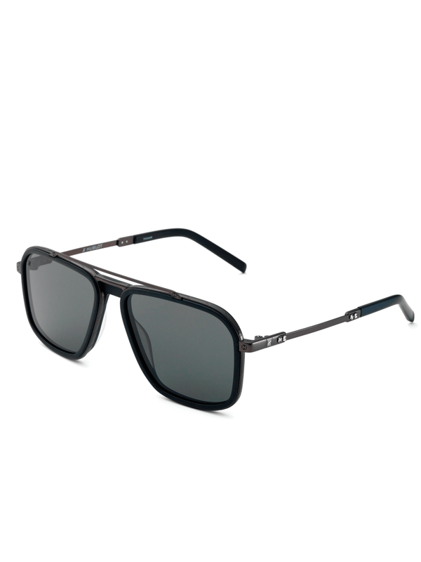 Black Matte Squared Sunglasses with Gradient Smoke Black Lens