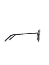 Black Matte Rounded Sunglasses with Solid Smoke Lens