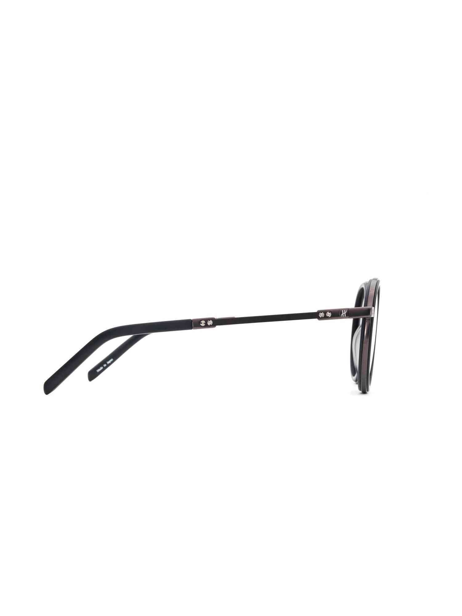 Black Matte Rounded Sunglasses with Solid Smoke Lens