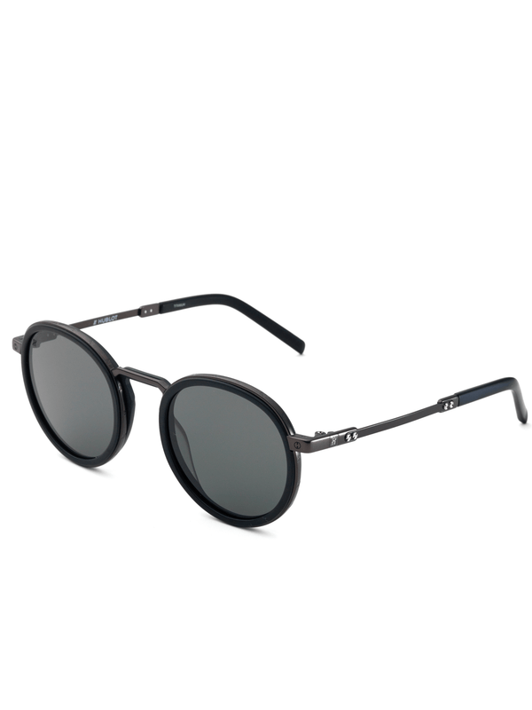 Black Matte Rounded Sunglasses with Solid Smoke Lens