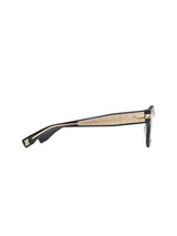 Black Matte Rounded Key Sunglasses with Green Lens