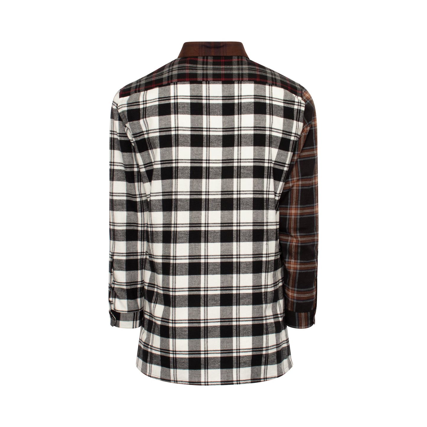 Check Patchwork Shirt in Brown
