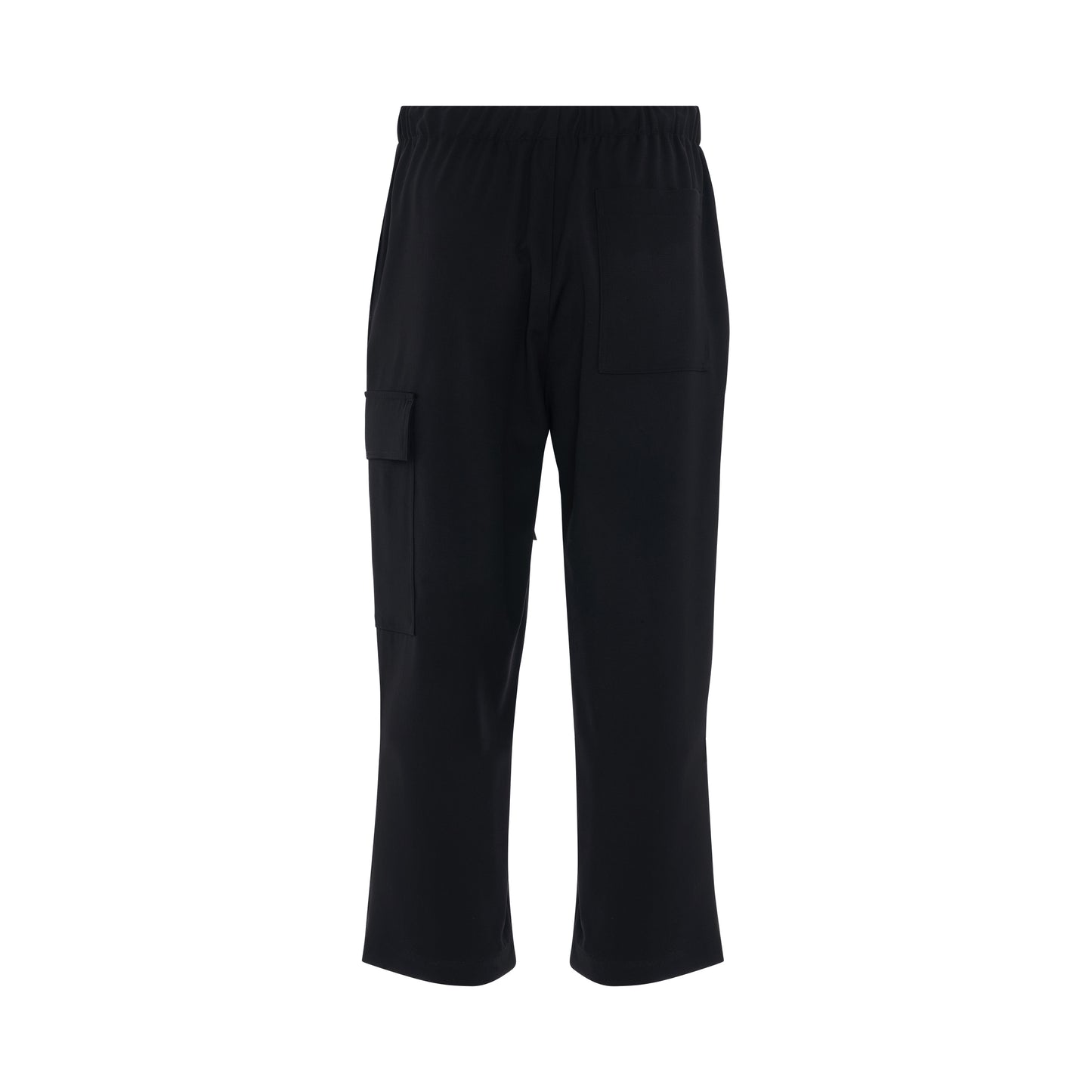 Cropped Drawstring Trousers in Black