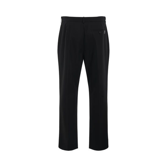 Slim Cotton Trousers in Black