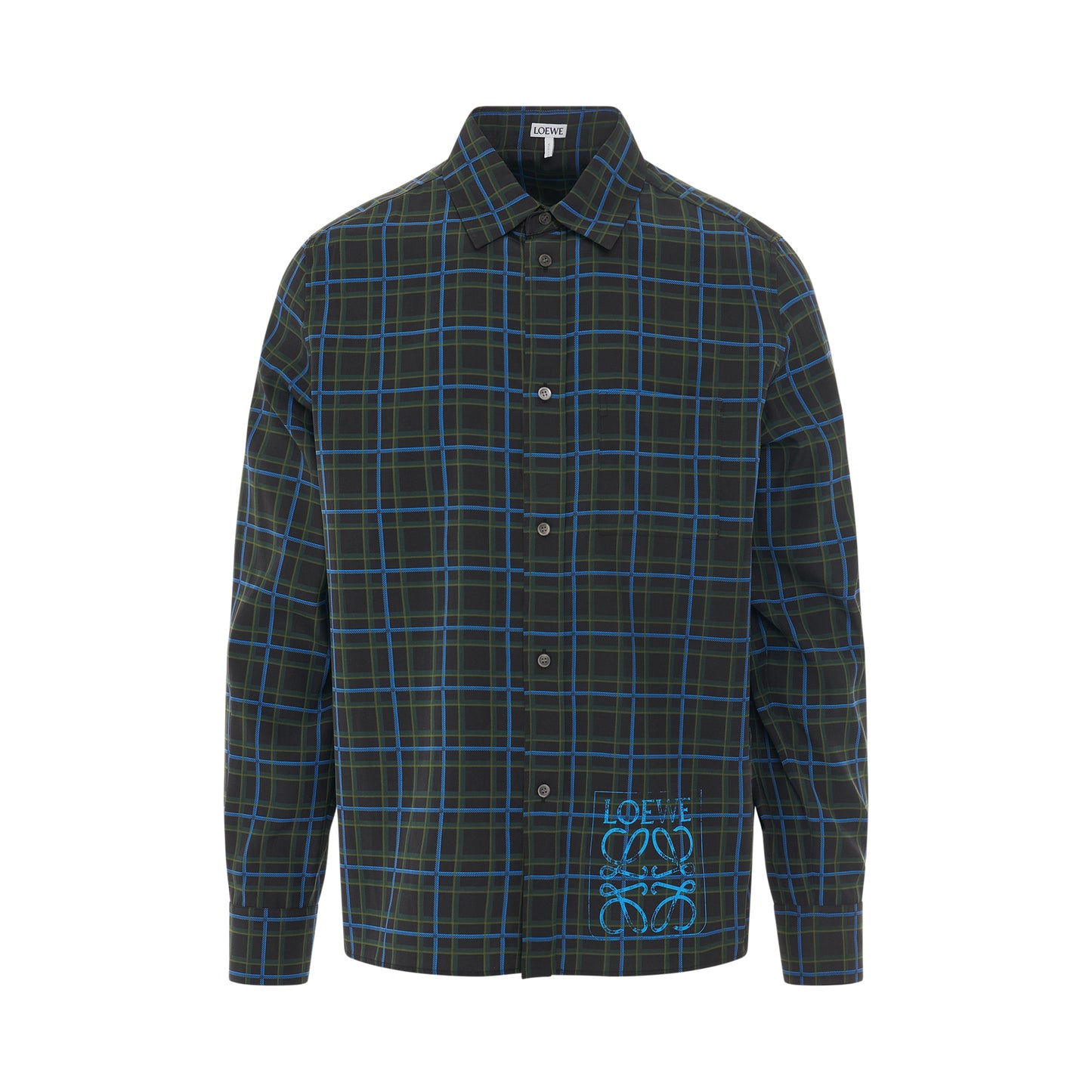 Anagram Stamp Check Shirt in Dark Grey