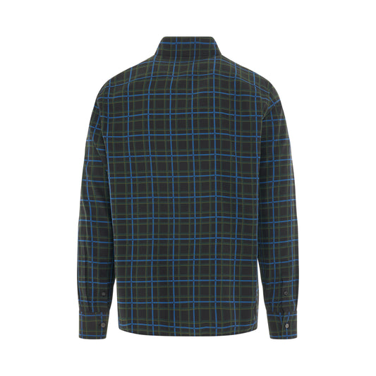 Anagram Stamp Check Shirt in Dark Grey