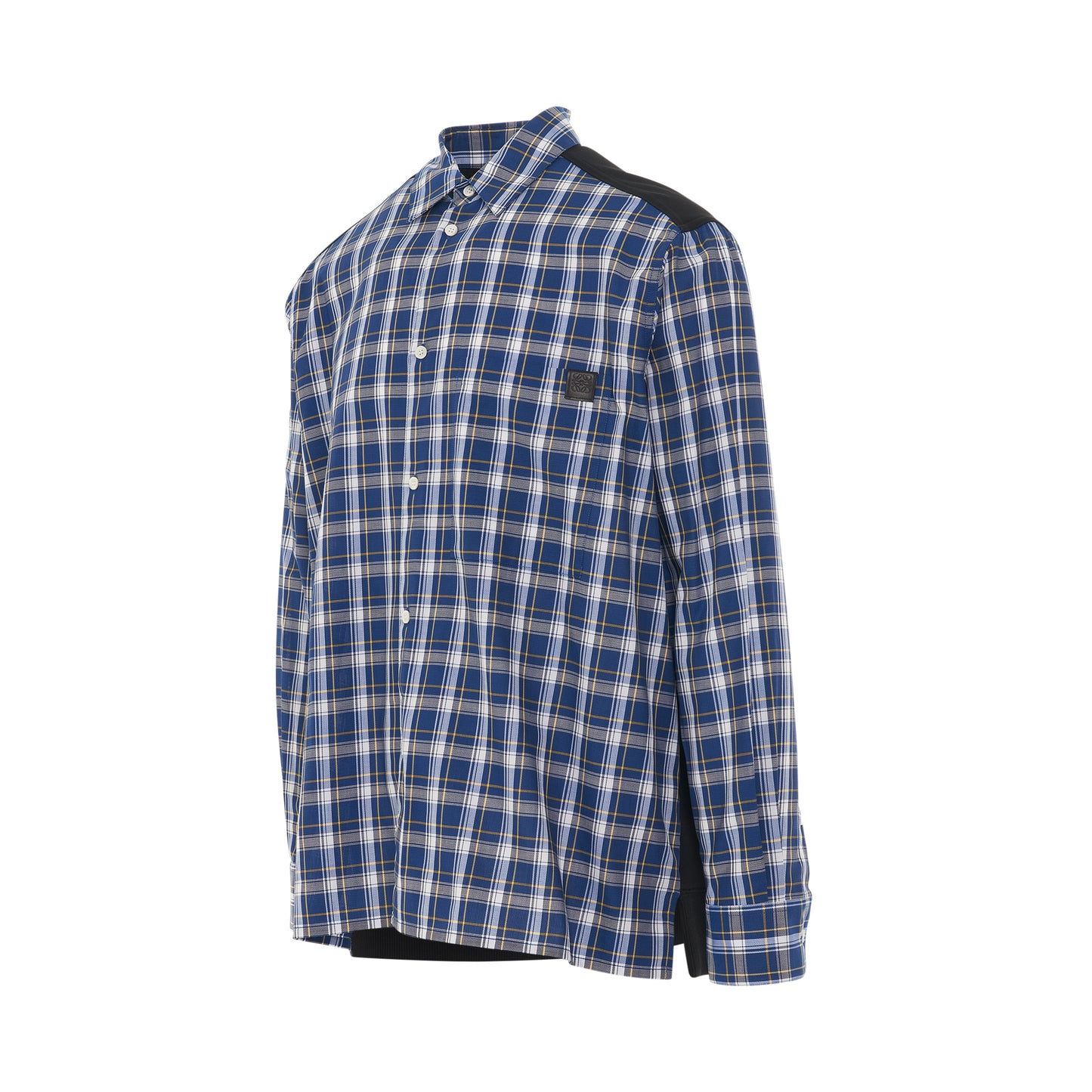 Fleece Back Check Shirt in Black