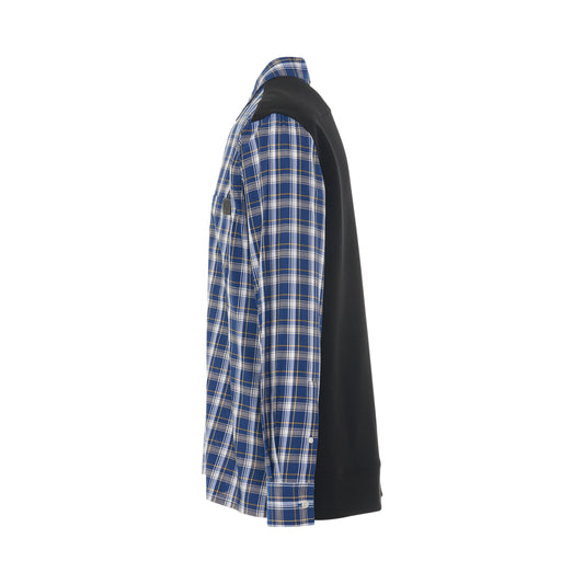 Fleece Back Check Shirt in Black