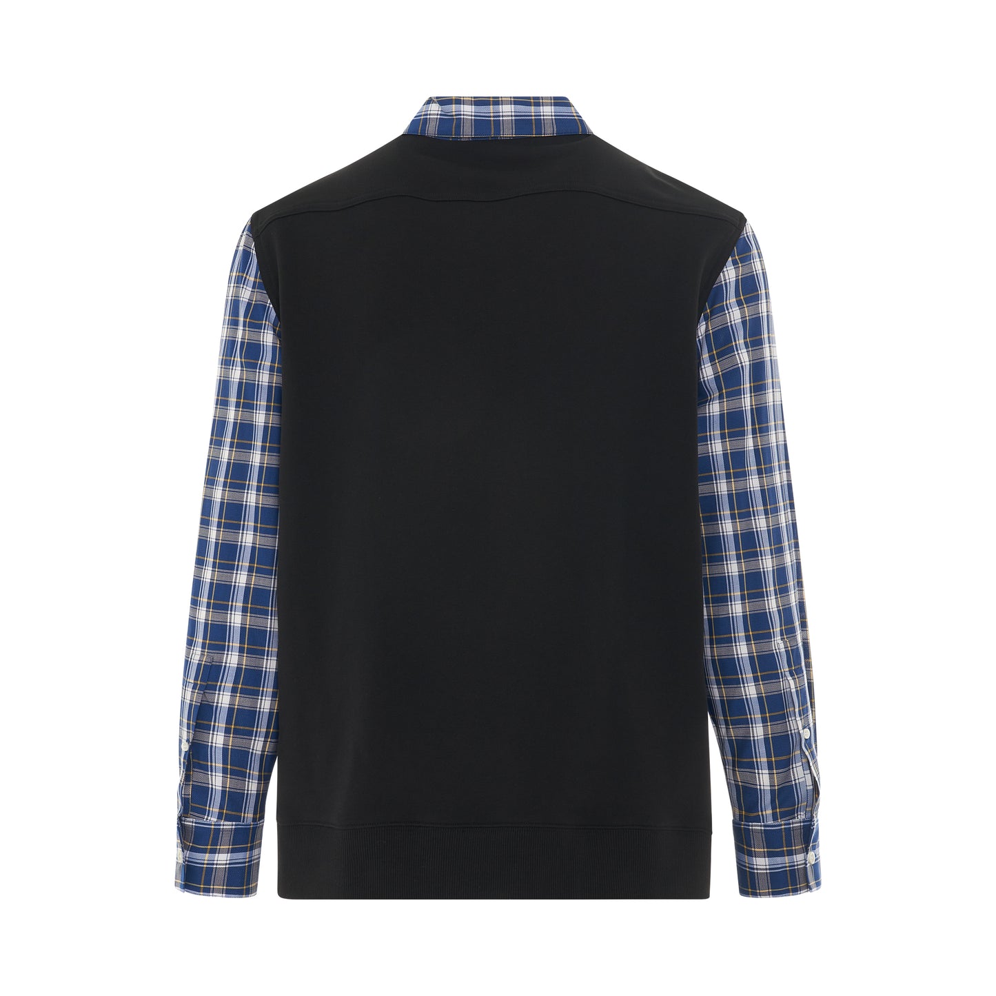 Fleece Back Check Shirt in Black