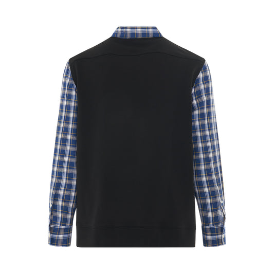 Fleece Back Check Shirt in Black