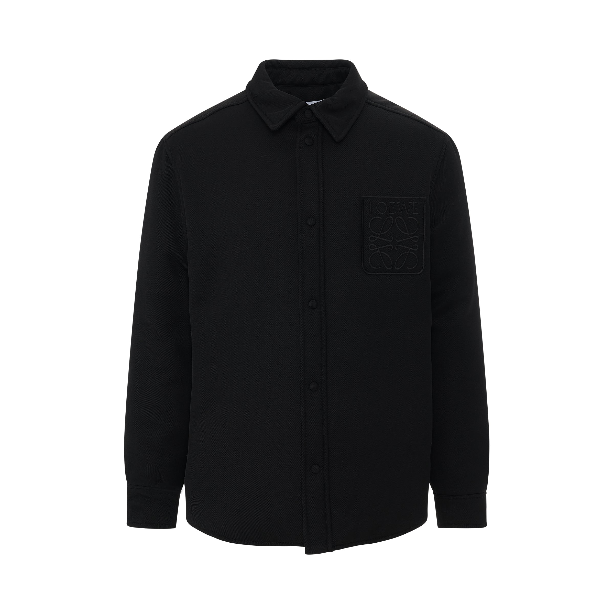 Puffer Anagram Overshirt in Black