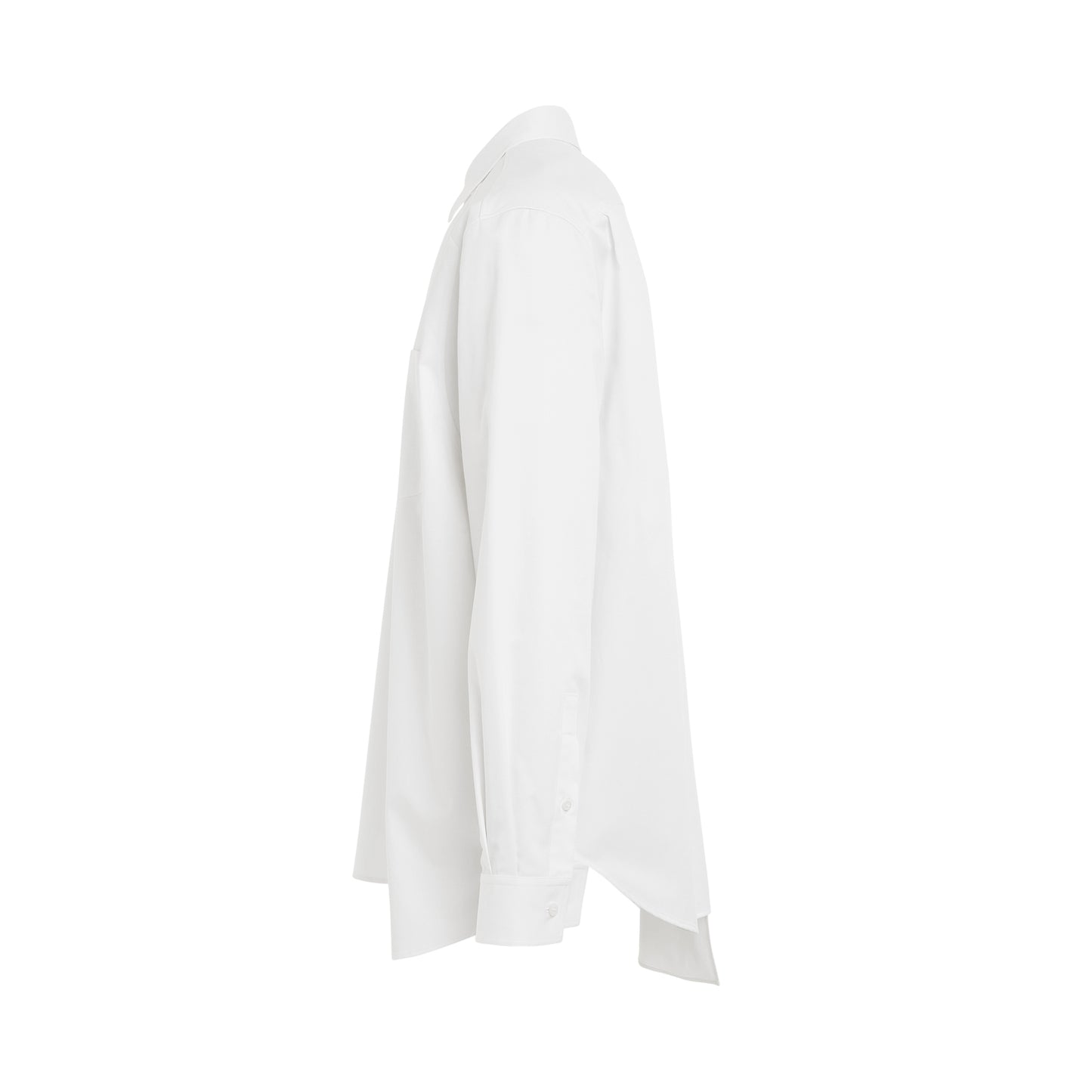 Asymmetric Cotton Shirt in White