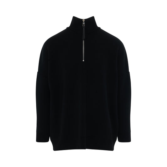 Anagram Zipped Pullover in Black