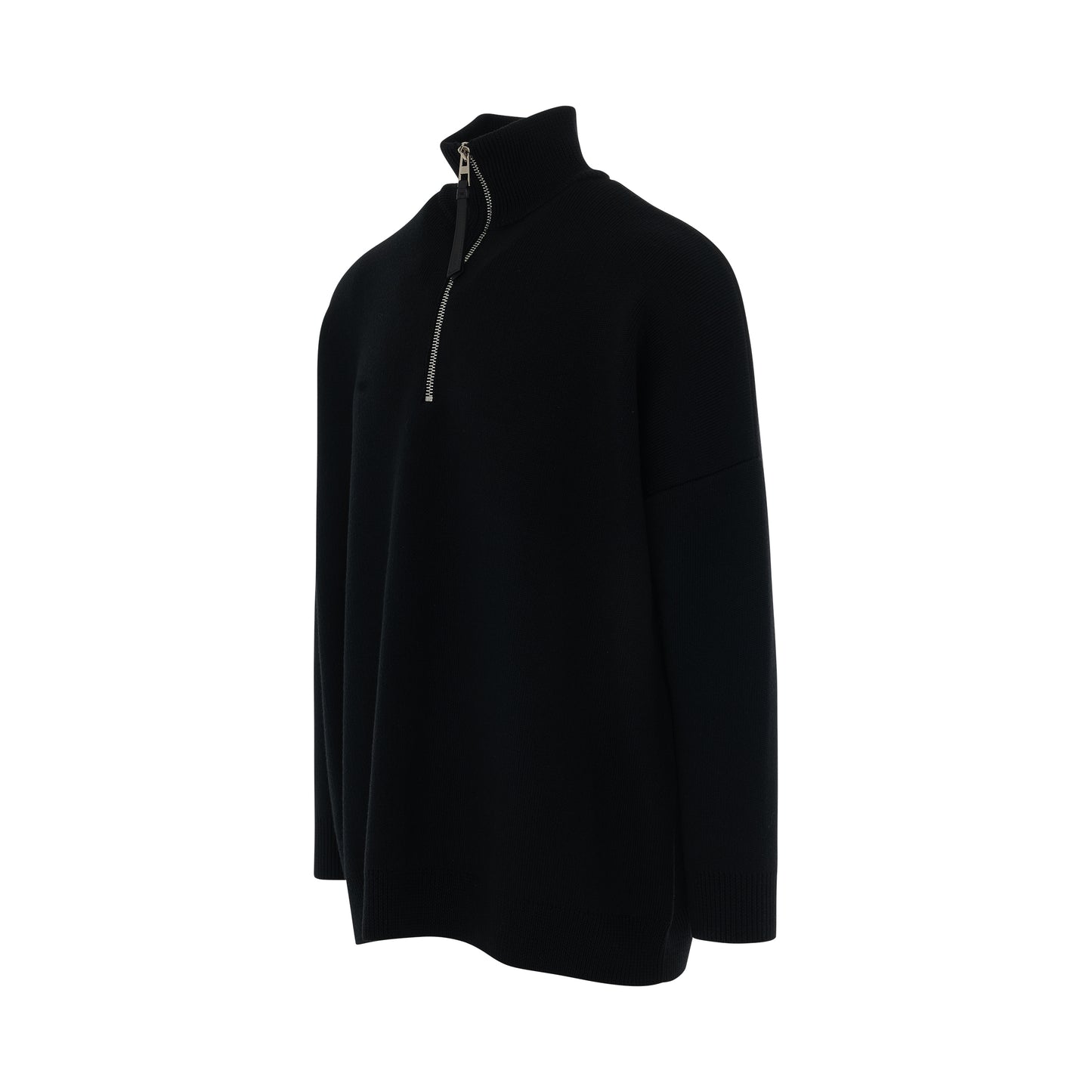 Anagram Zipped Pullover in Black