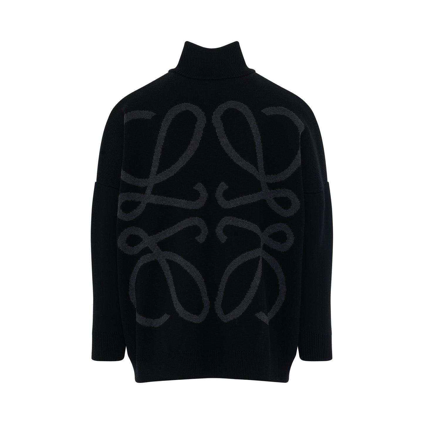 Anagram Zipped Pullover in Black