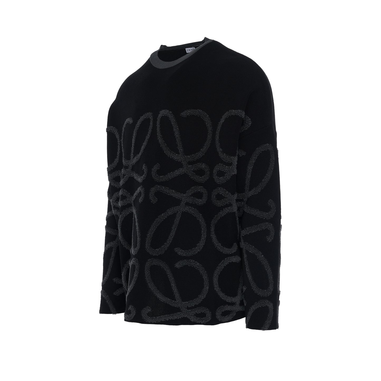 Anagram Jacquard Sweater in Black