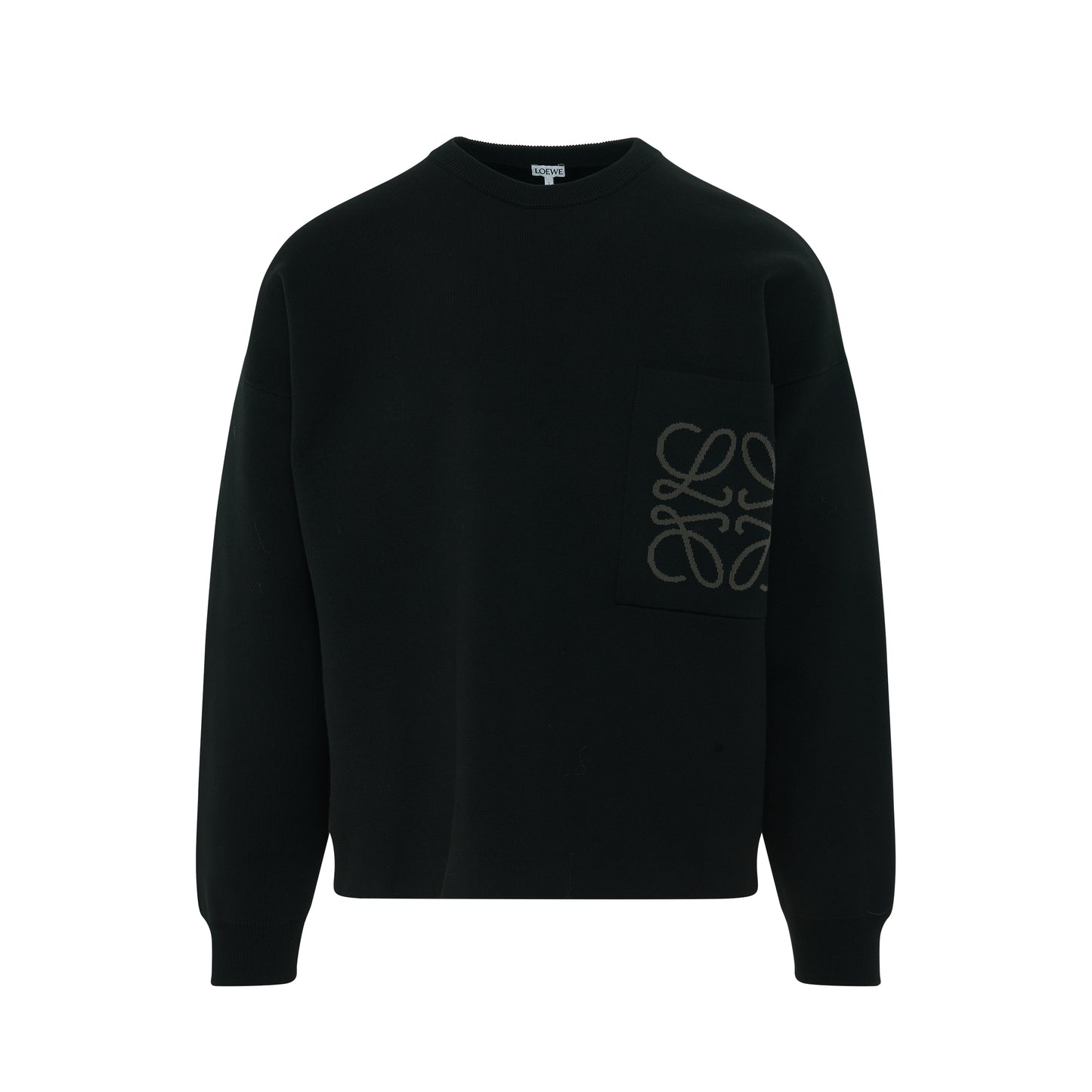 Anagram Pocket Sweater in Black