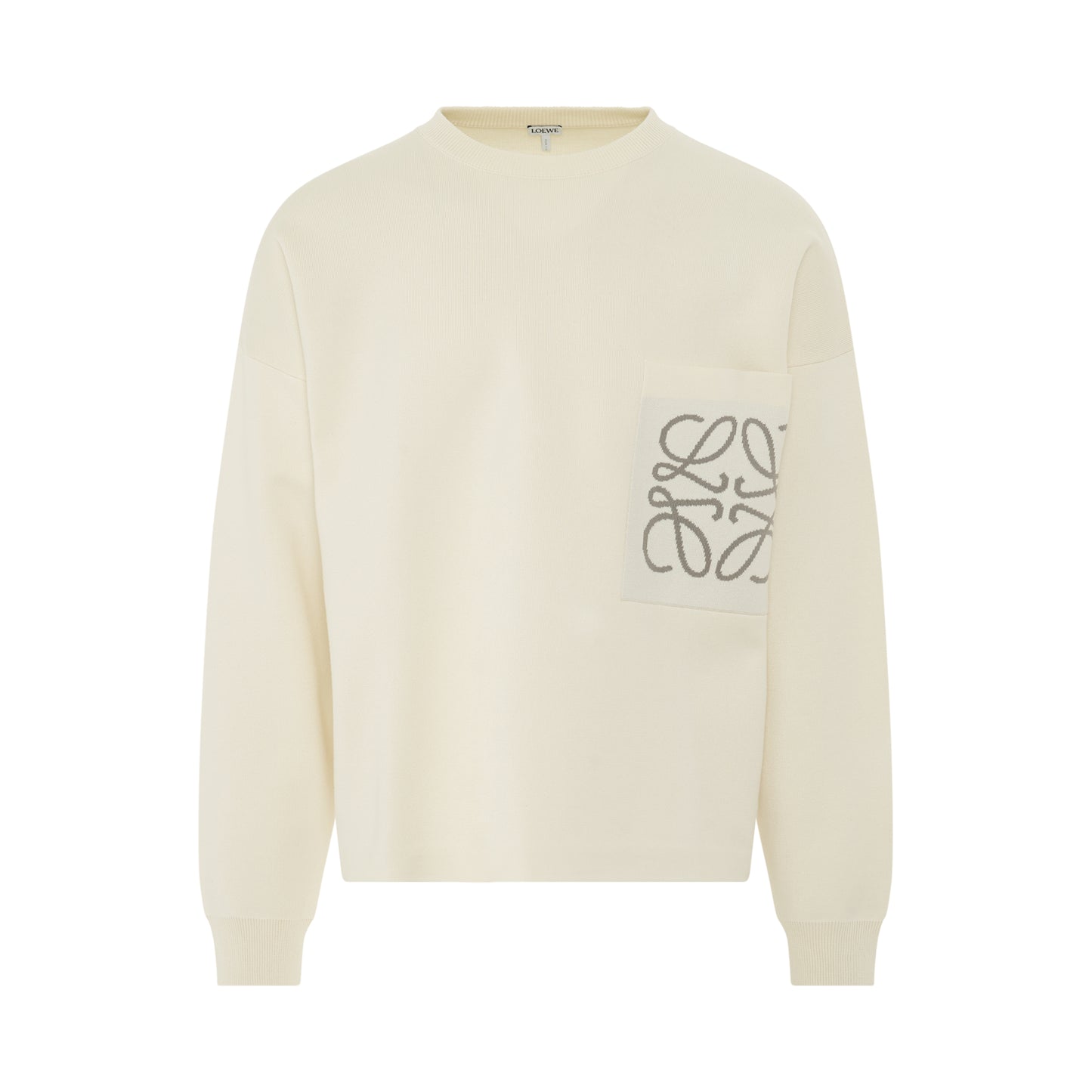 Anagram Pocket Sweater in Soft White