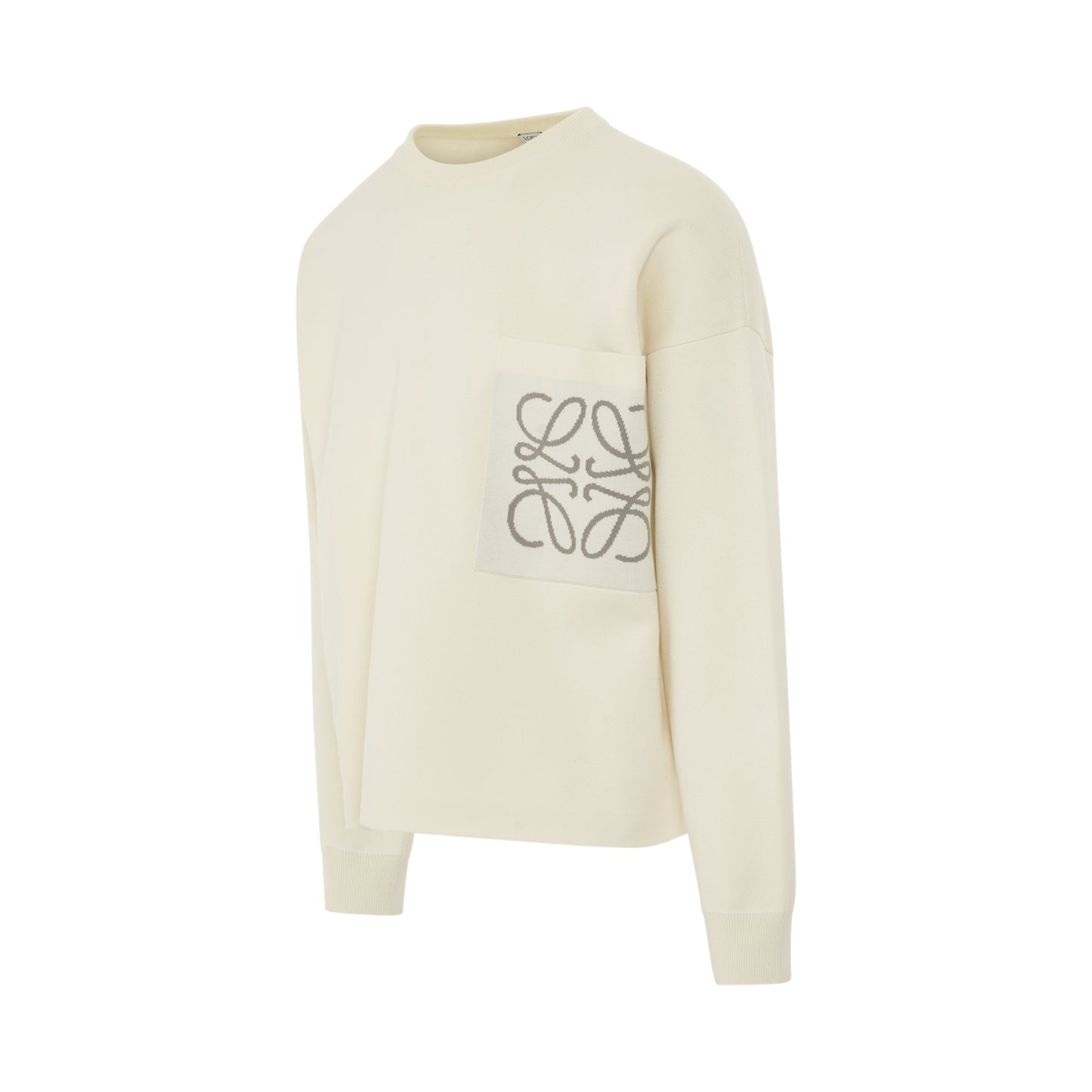 Anagram Pocket Sweater in Soft White