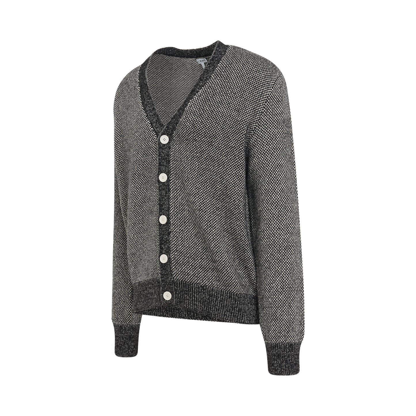 Anagram Wool Cardigan in Black/White