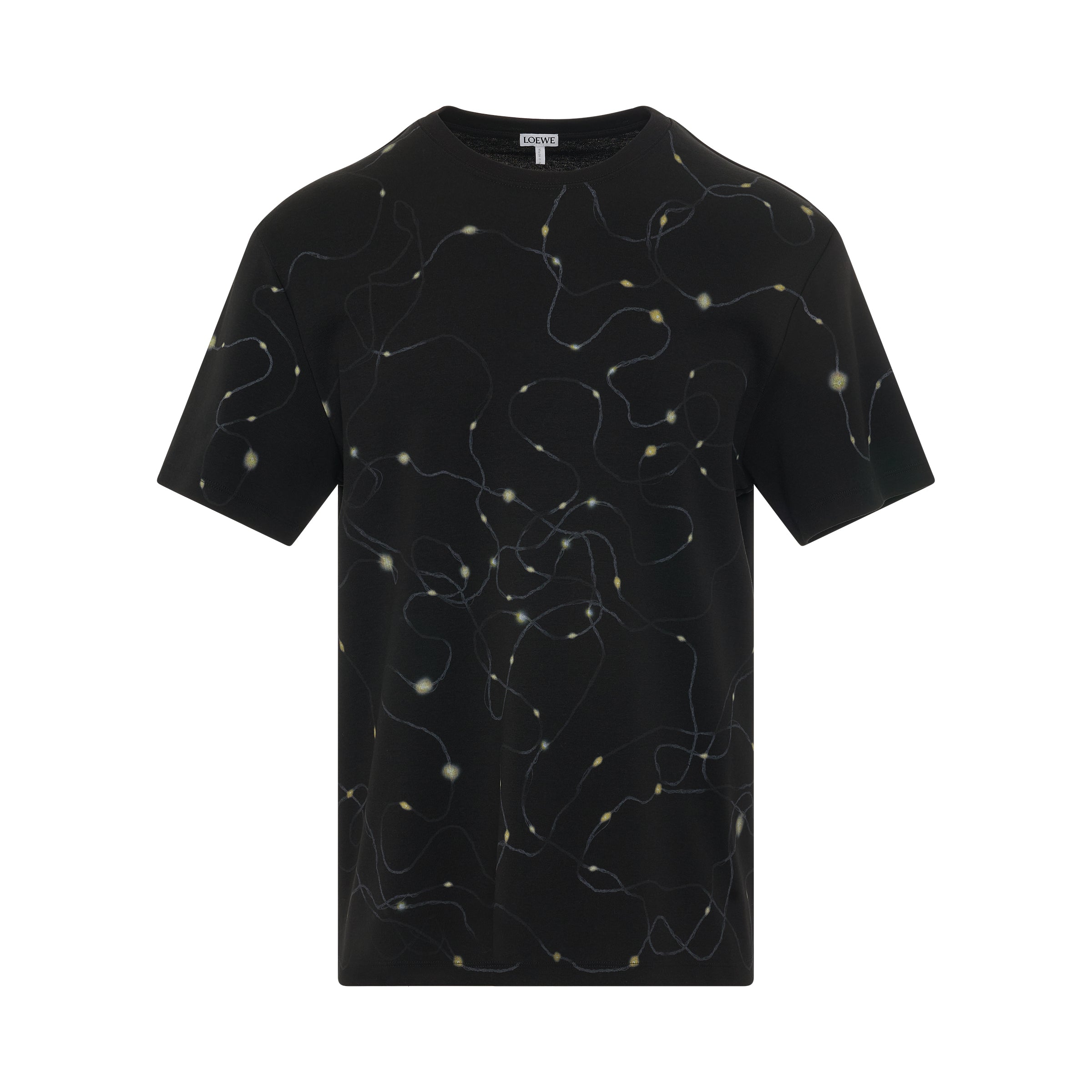 Lights Print T-Shirt in Black