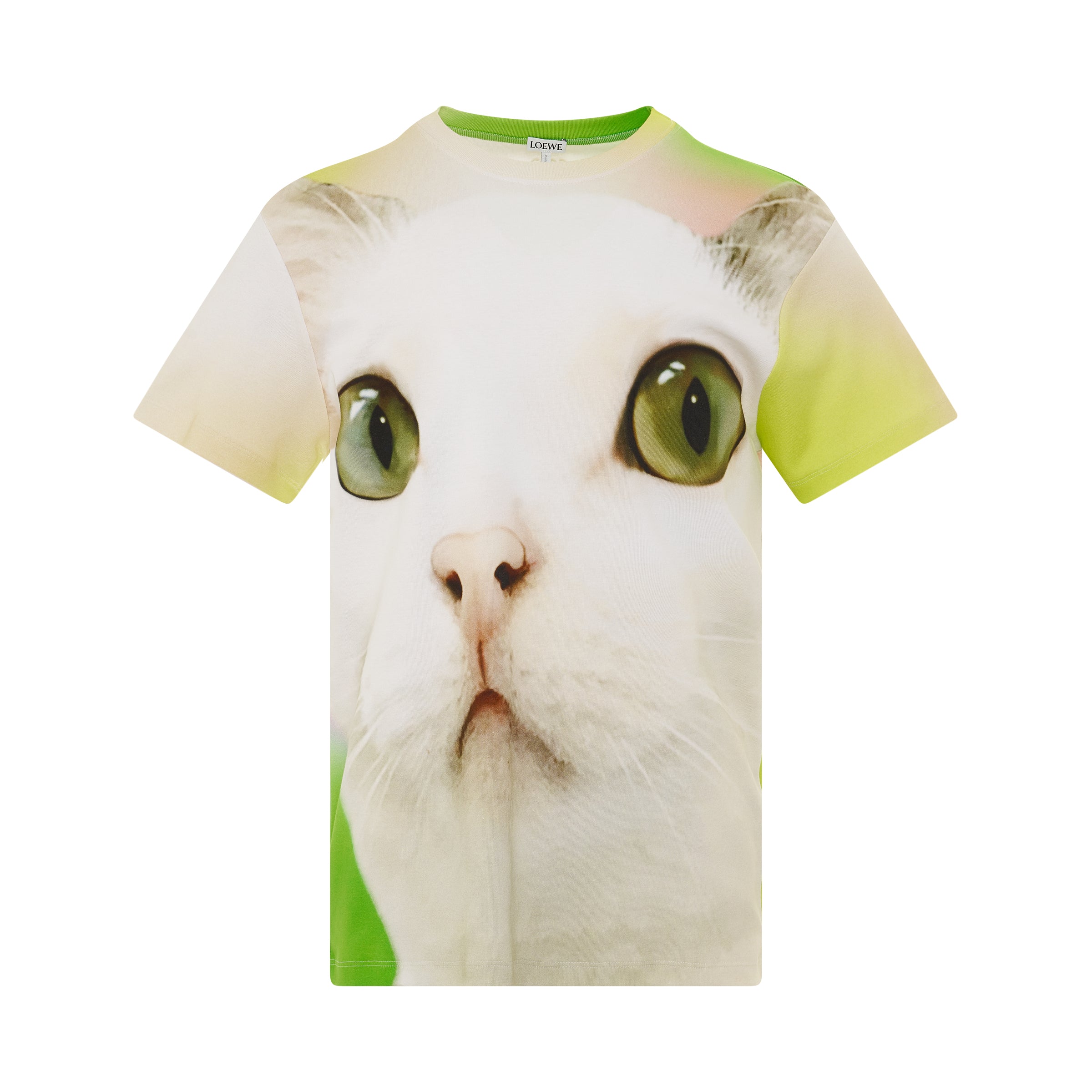 Cat Allover Print T-Shirt in White