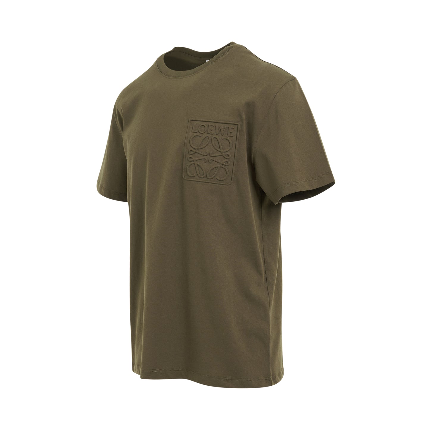 Debossed Anagram T-Shirt in Dark Khaki Green