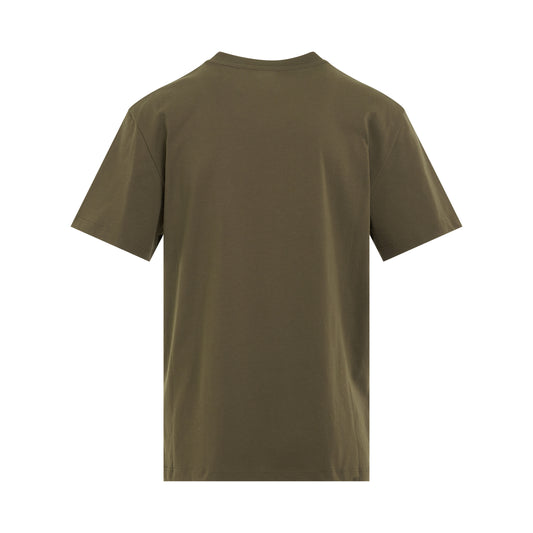 Debossed Anagram T-Shirt in Dark Khaki Green