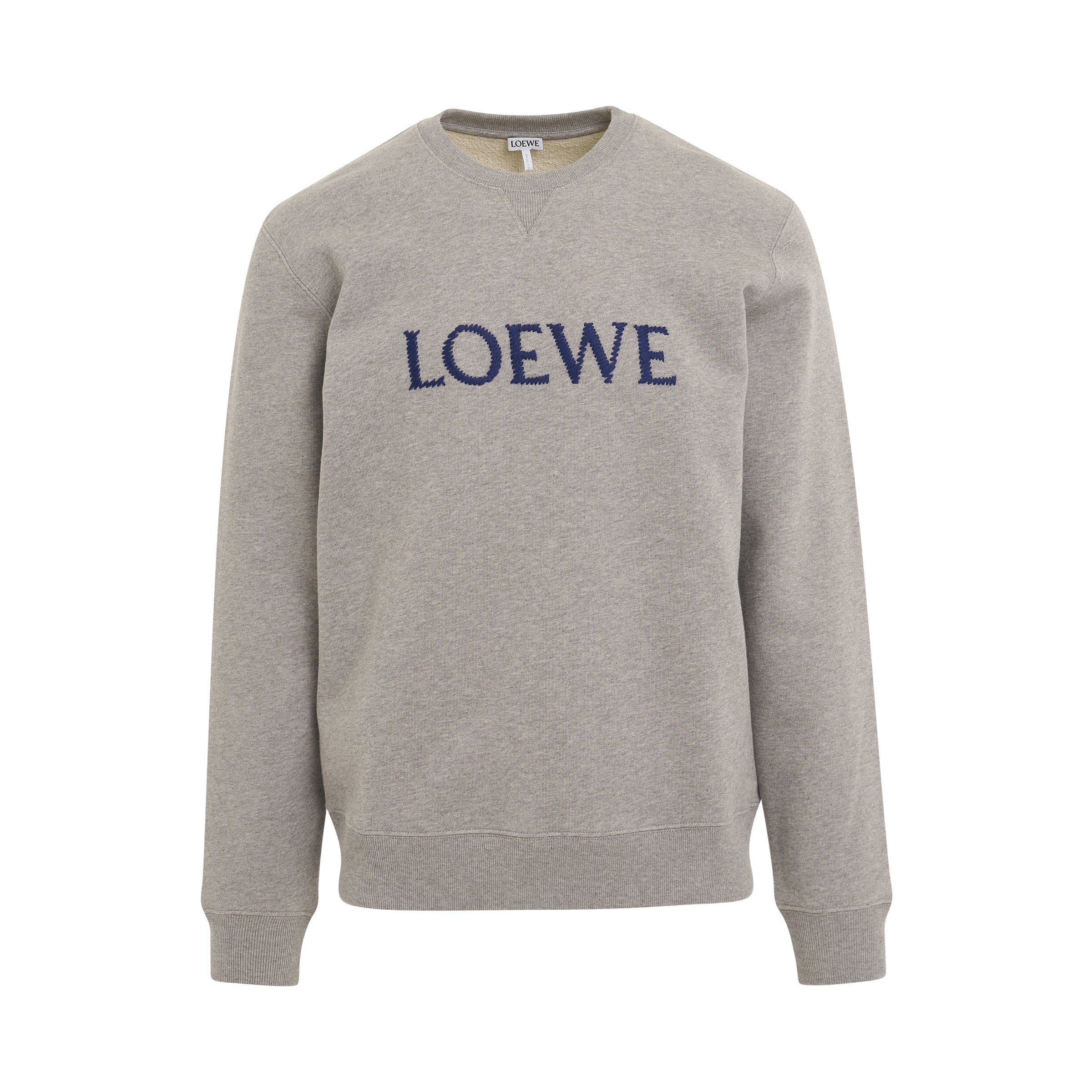 Embroidered Logo Cotton Sweatshirt in Grey