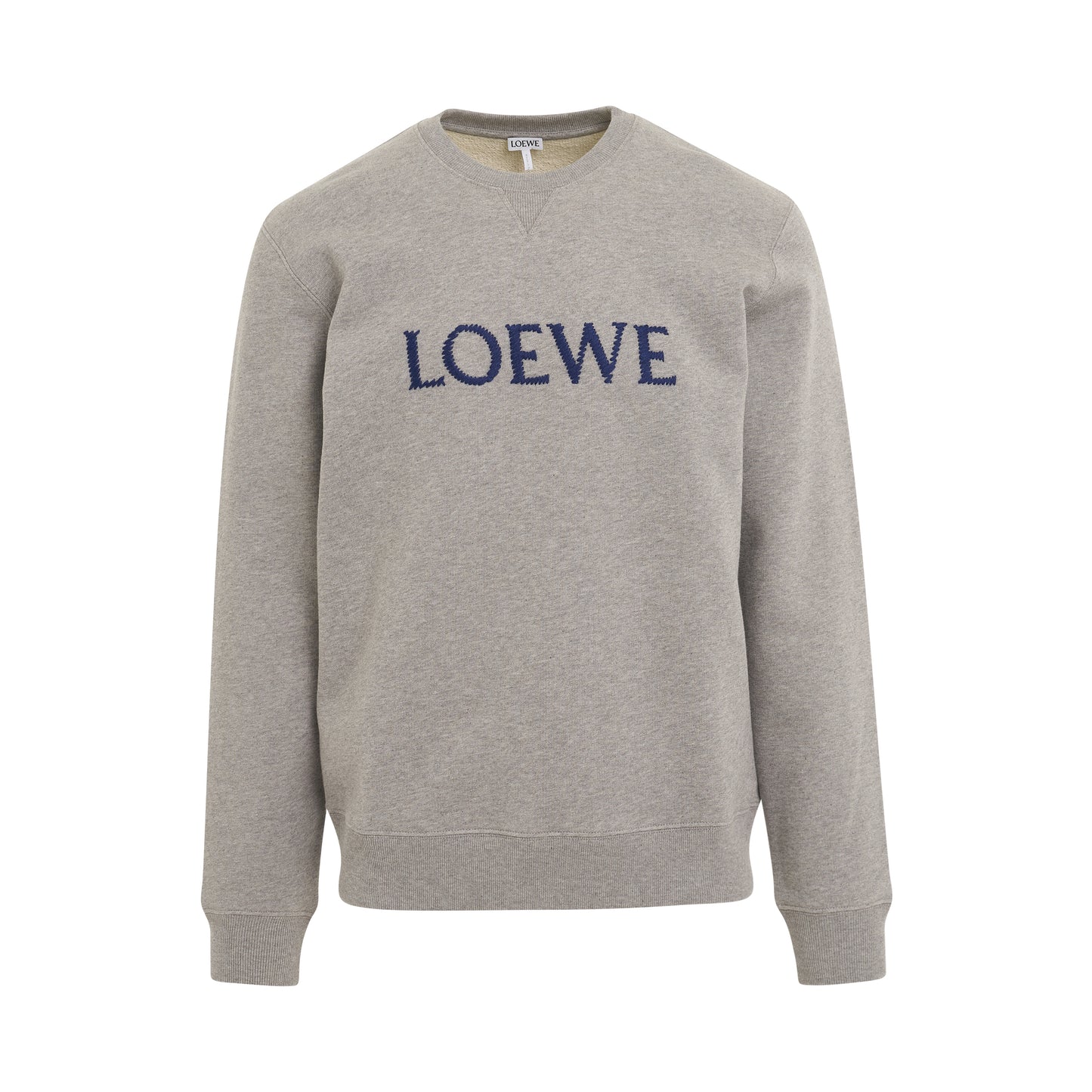 Embroidered Logo Cotton Sweatshirt in Grey