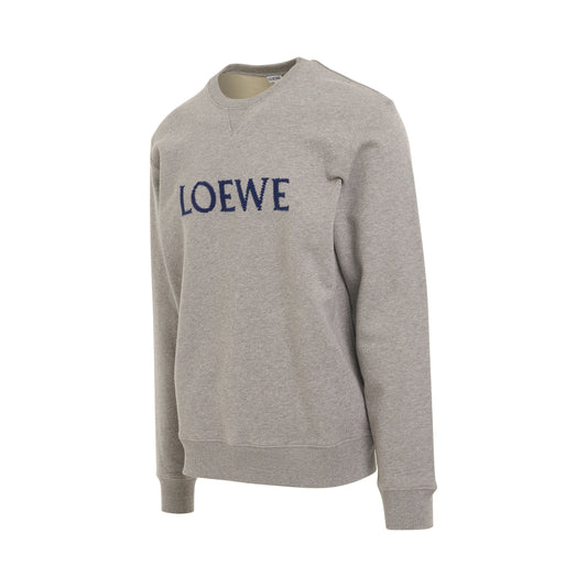 Embroidered Logo Cotton Sweatshirt in Grey