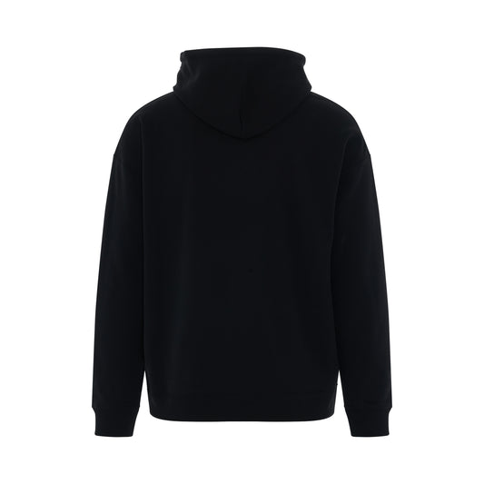 Logo Anagram Leather Patch Hoodie in Black