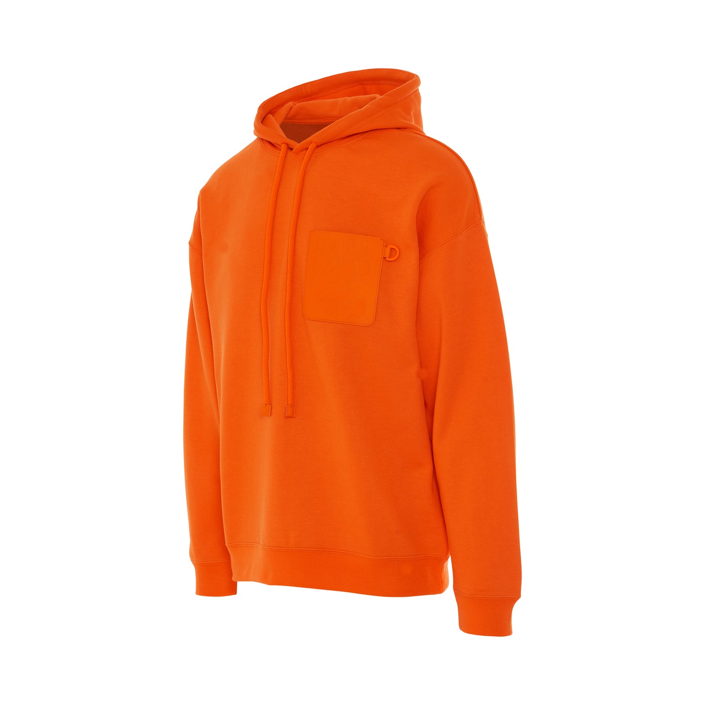 Logo Anagram Leather Patch Hoodie in Fluo Orange