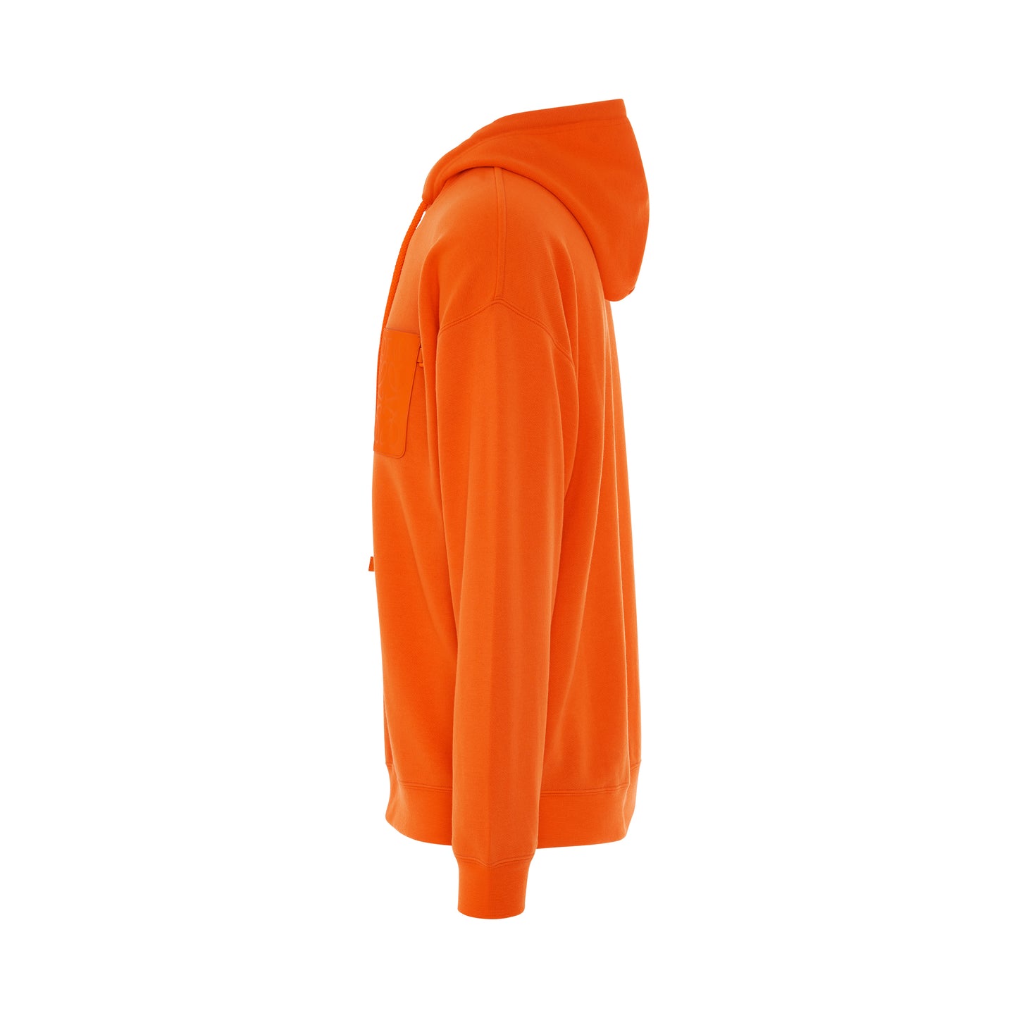 Logo Anagram Leather Patch Hoodie in Fluo Orange