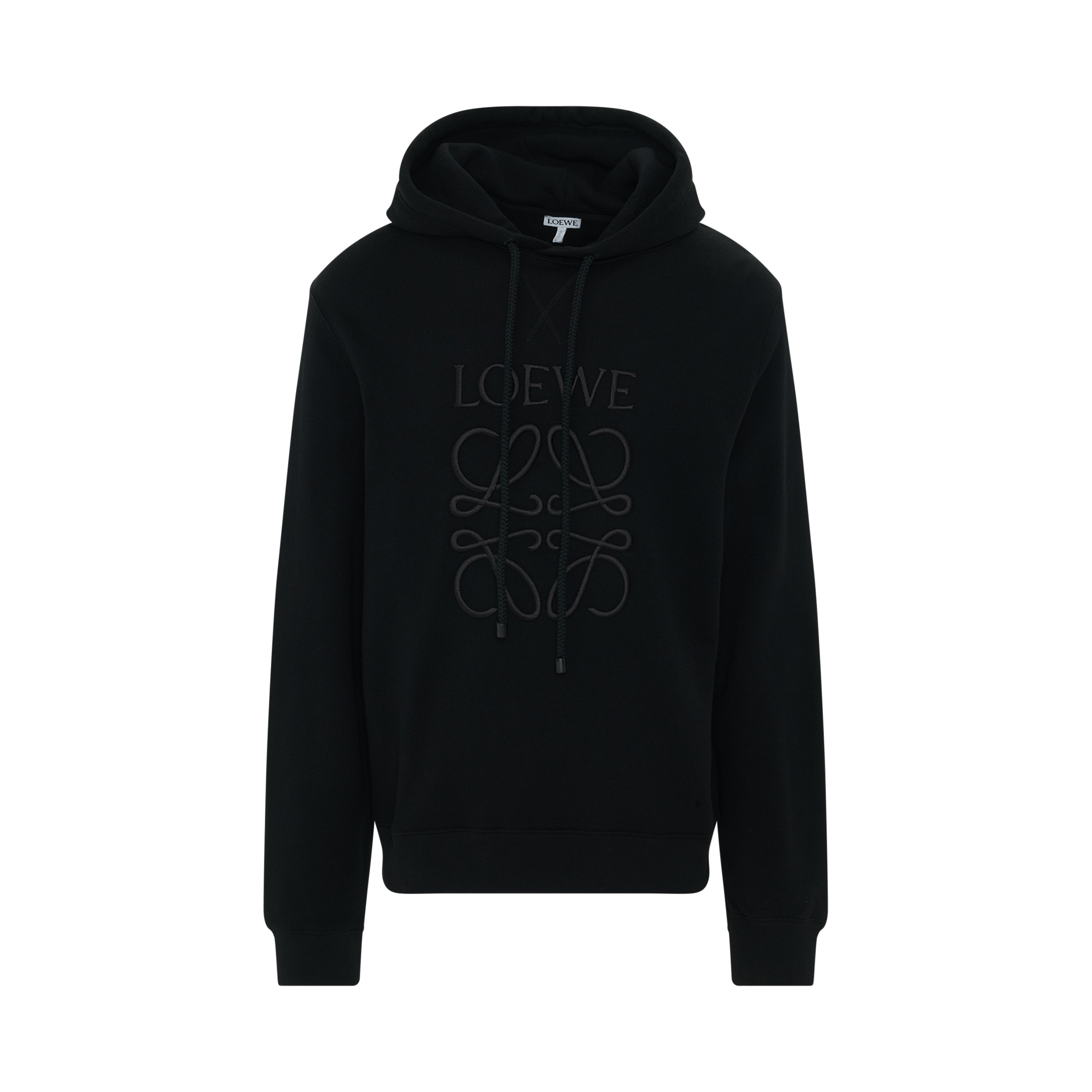 Anagram Tonal Hoodie in Black