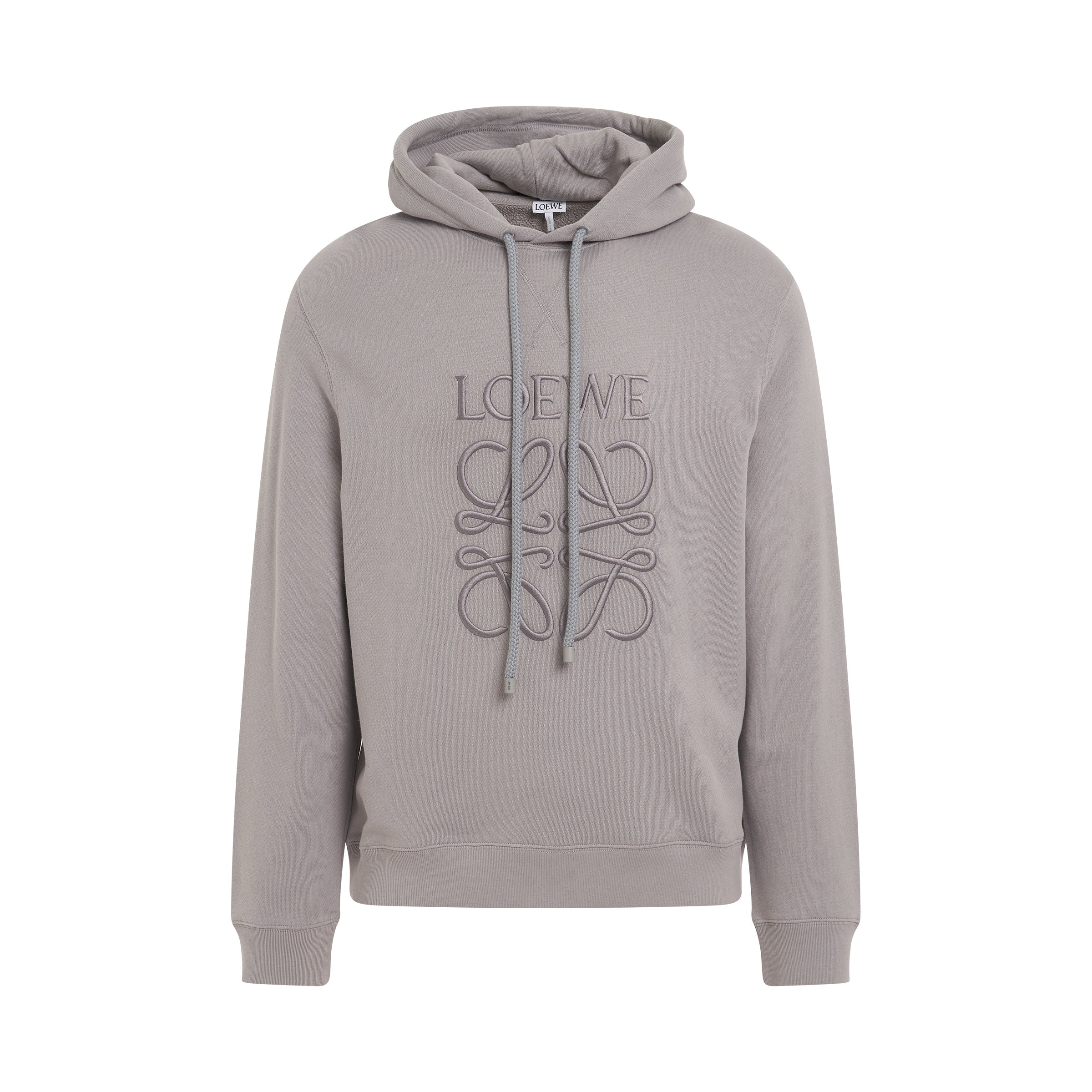 Anagram Tonal Hoodie in Medium Grey