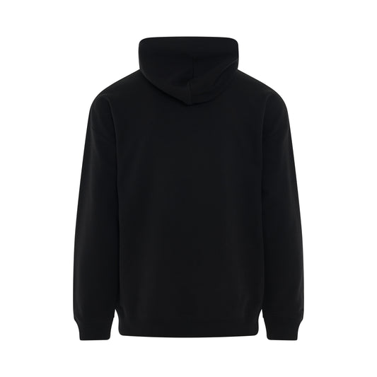 Anagram Leather Patch Cotton Hoodie in Black