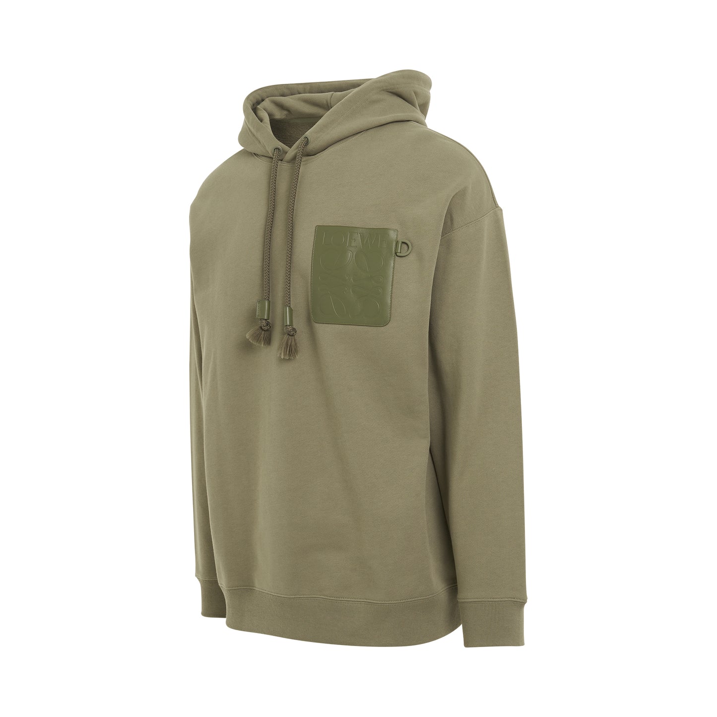 Anagram Patch Pocket Hoodie in Military Green