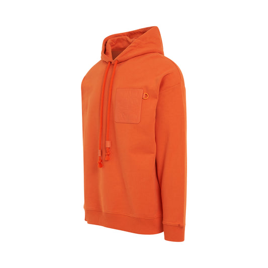 Anagram Patch Pocket Hoodie in Orange