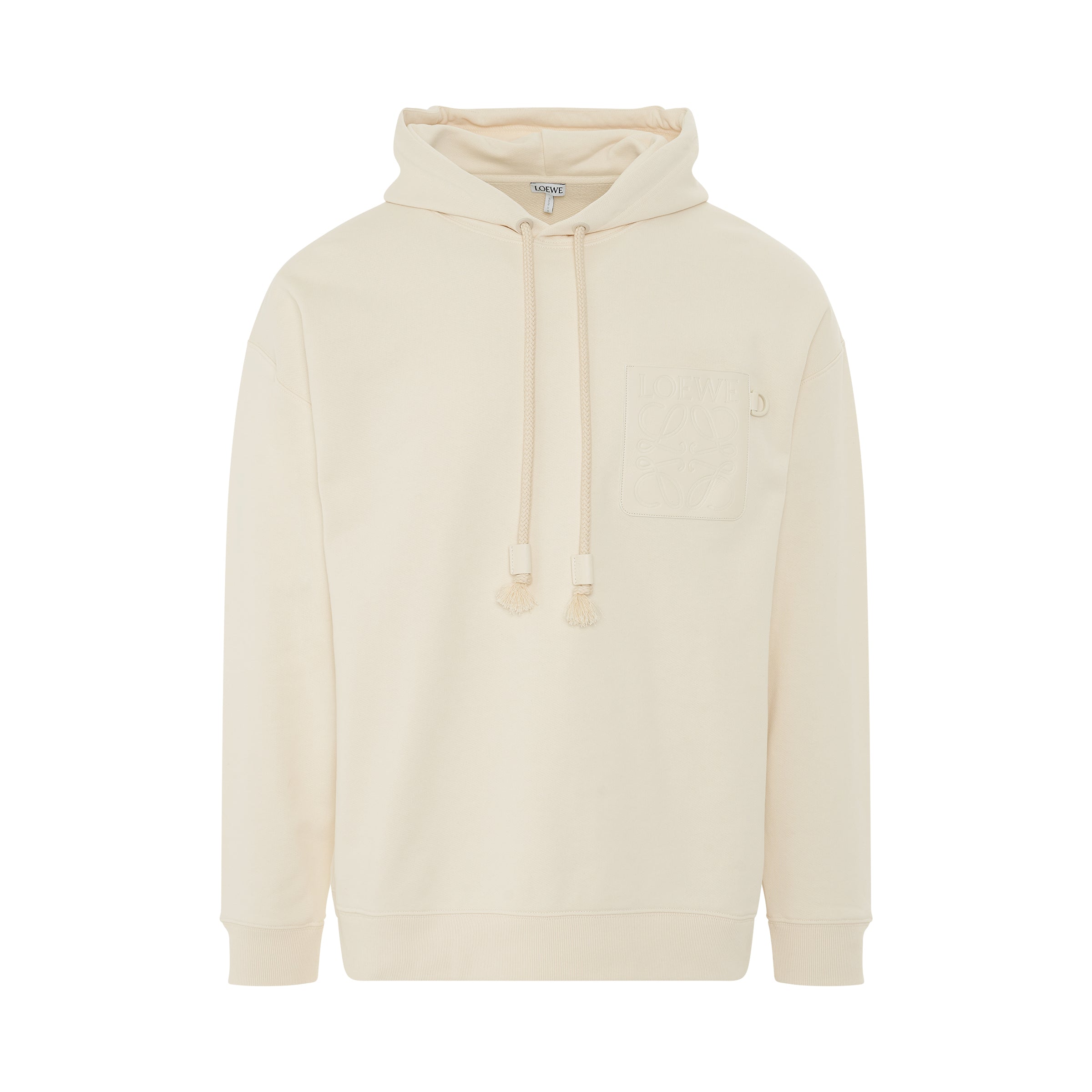 Patch Pocket Hoodie in White Ash