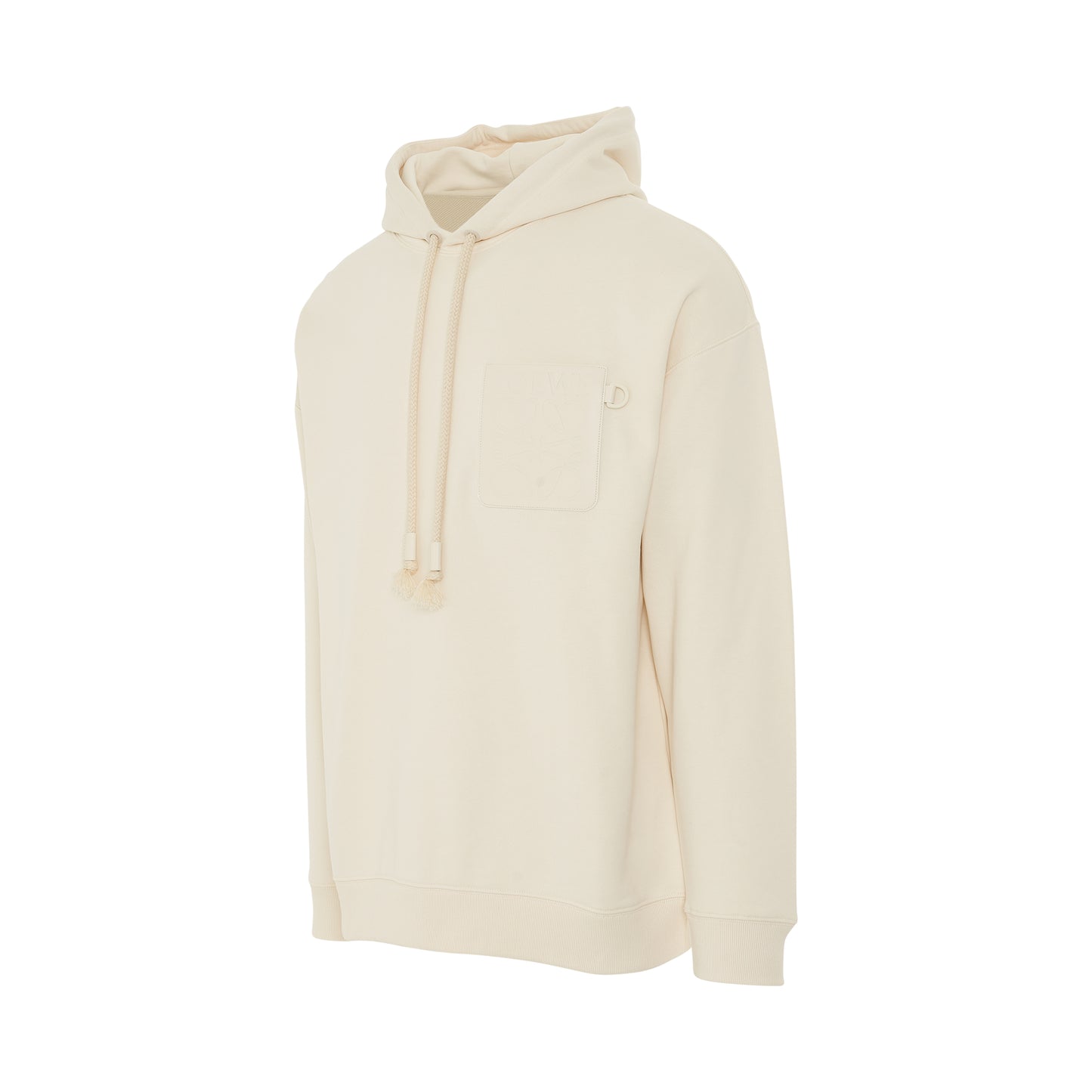 Patch Pocket Hoodie in White Ash