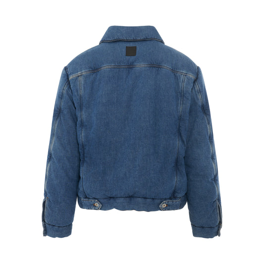 Padded Denim Jacket in Indigo Blue