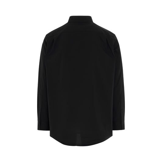 Classic Chest Logo Button Down Shirt in Black