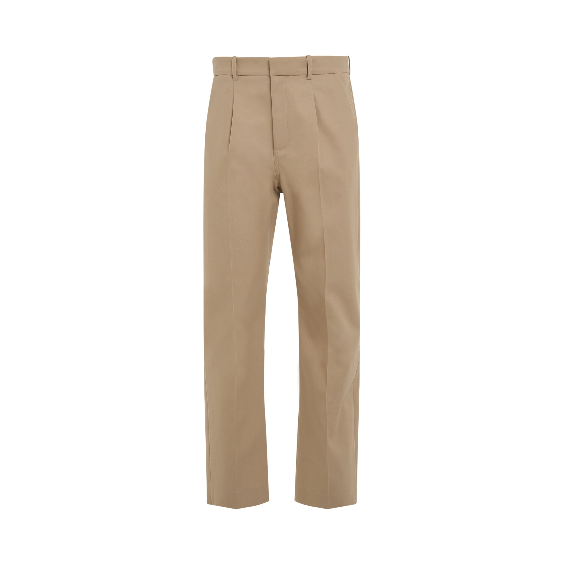 Tapered Chino Trousers in Beige