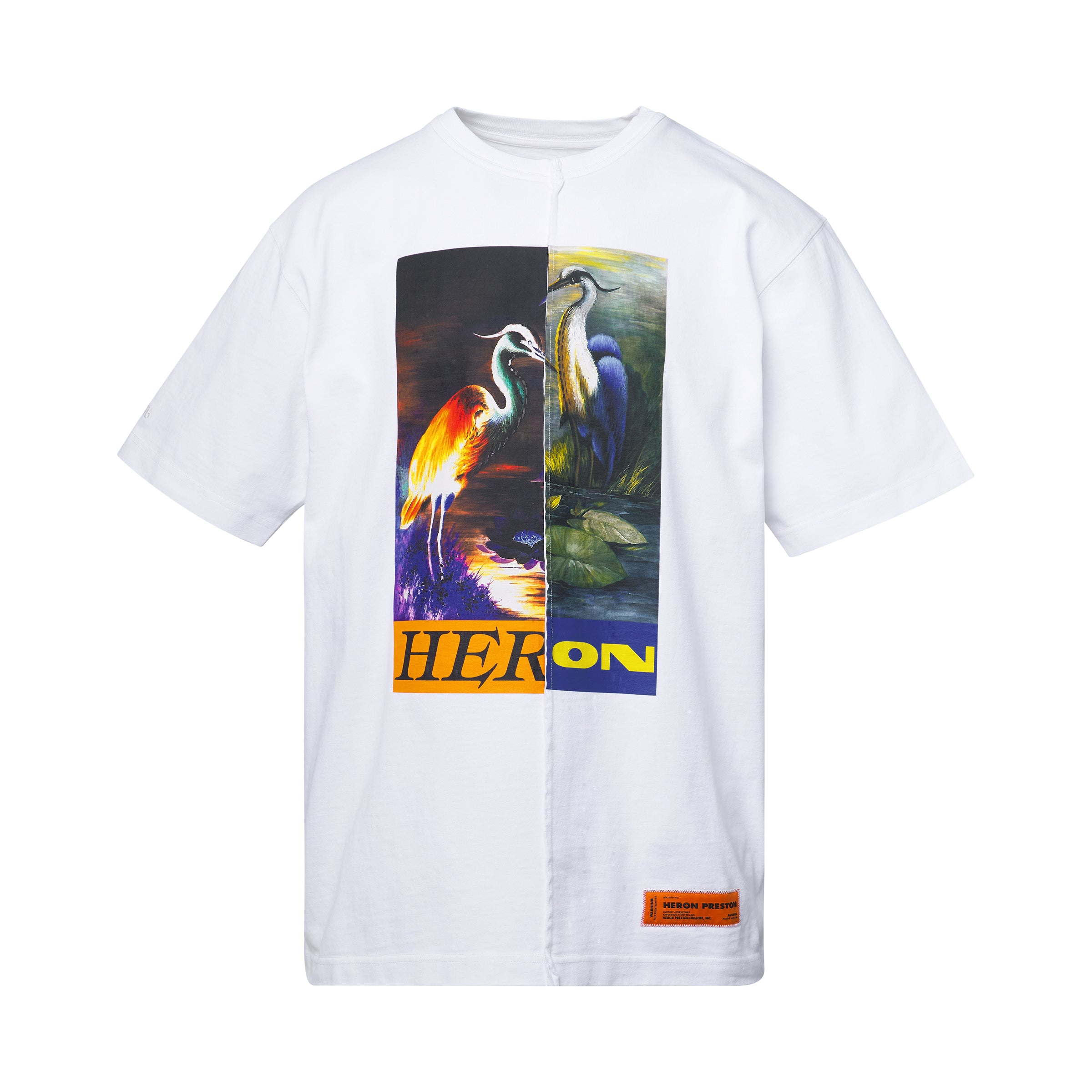 Split Herons Oversize T-Shirt in White