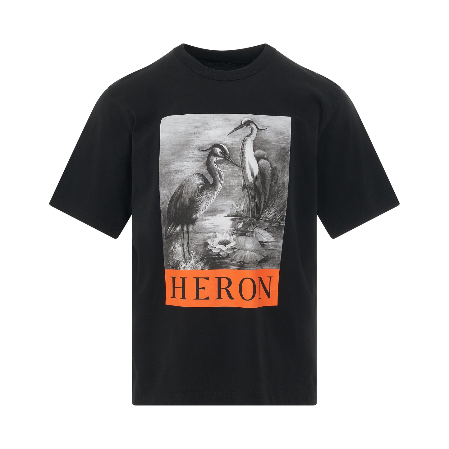 Heron BW Short Sleeve T-Shirt in Black