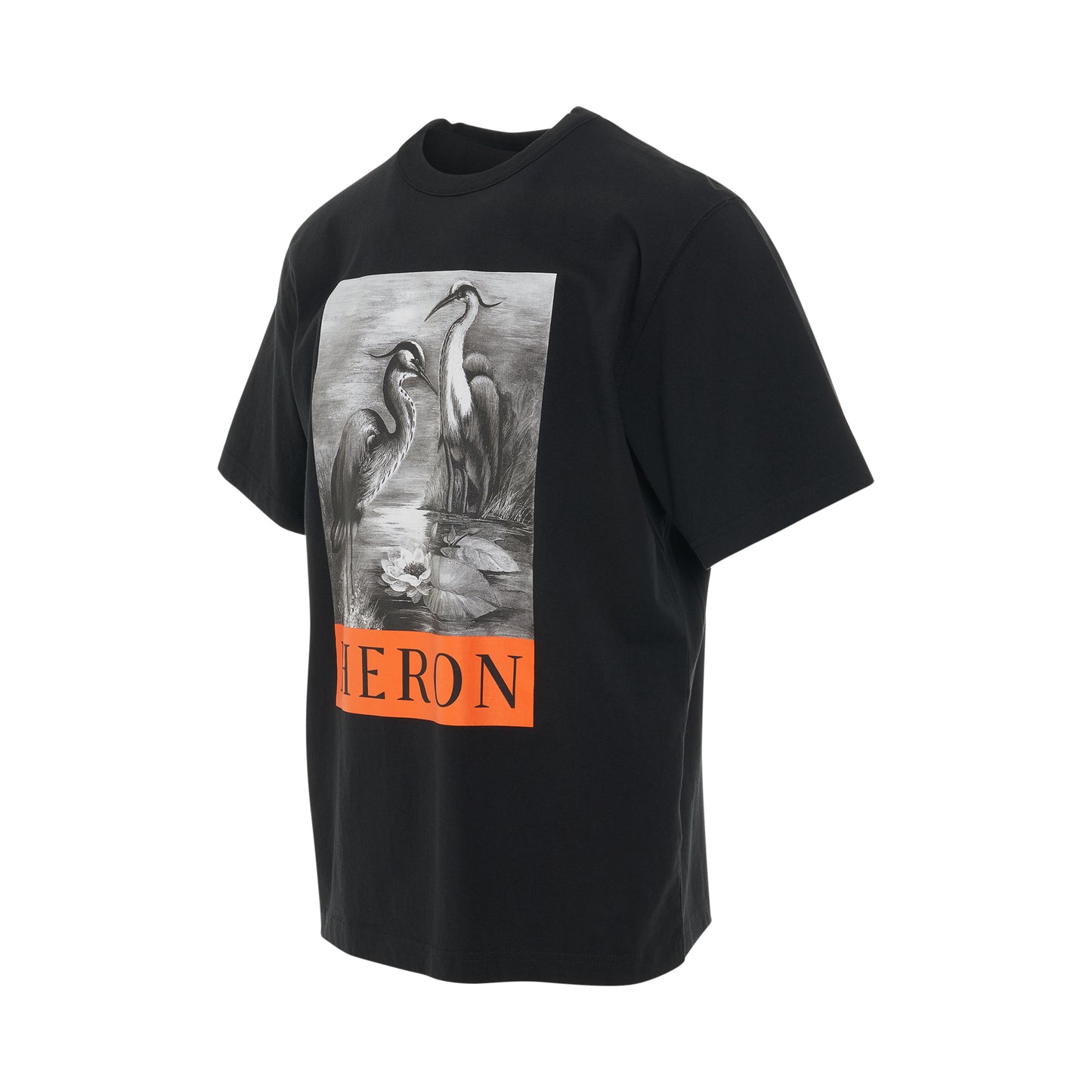 Heron BW Short Sleeve T-Shirt in Black