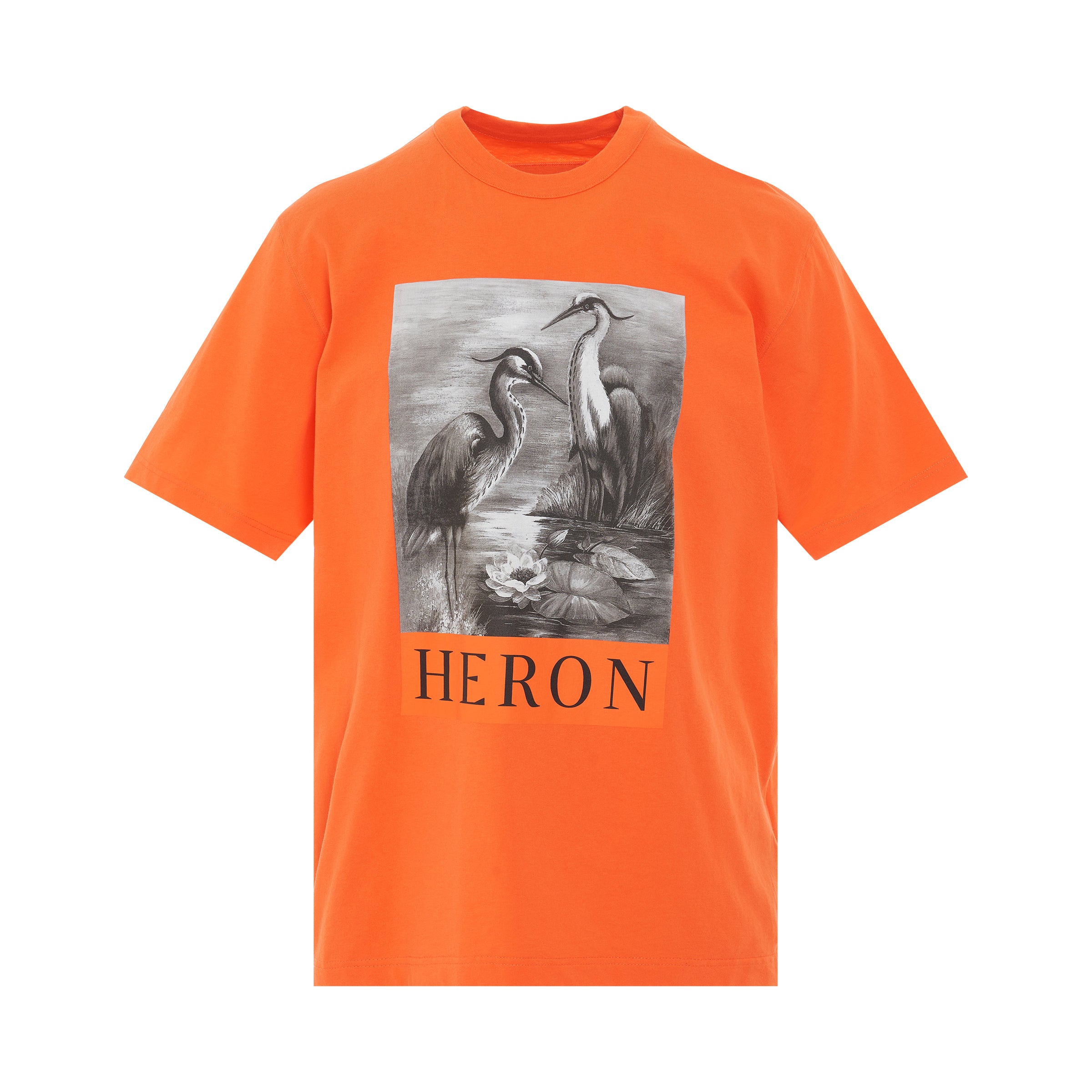 Heron BW Short Sleeve T-Shirt in Orange/Black