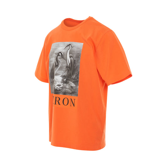 Heron BW Short Sleeve T-Shirt in Orange/Black